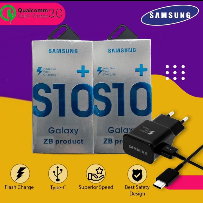 Jual Adaptor Charger Samsung S10+ Fast Charging 18W Kabel Data