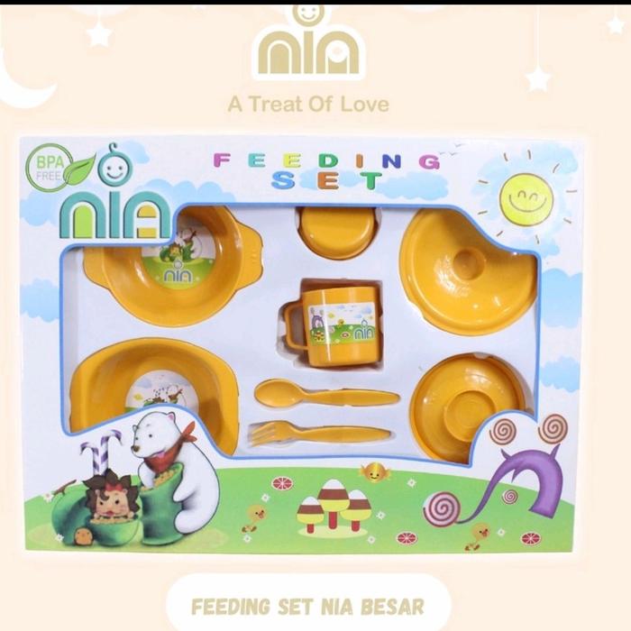 Gambar Perlengkapan Makan Bayi Besar Feeding Set Nia Kado Bayi dari My Newborn undefined Tokopedia
