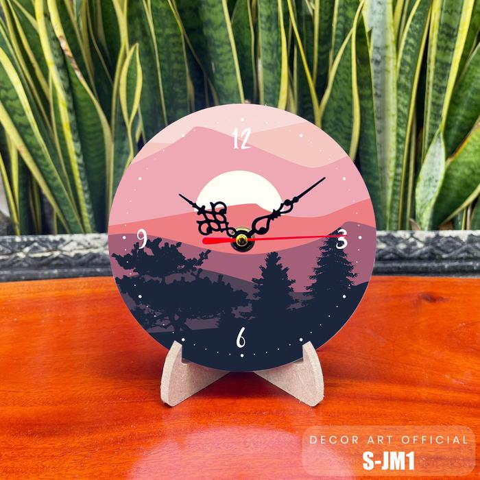 Gambar Decor Art Jam Meja Ruang kantor Motif Mountain Aesthetic - SJM 1 - SMJ-1 dari Decor Art undefined Tokopedia