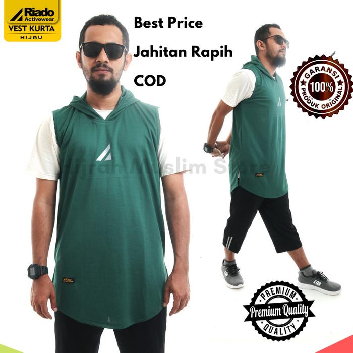 Gambar ROSAL - Rompi Vest Luaran Sport Olahraga Pria Untuk Lari Senam Sepeda - Hijau, XXL dari Hijrah Muslim Outfit Store undefined Tokopedia