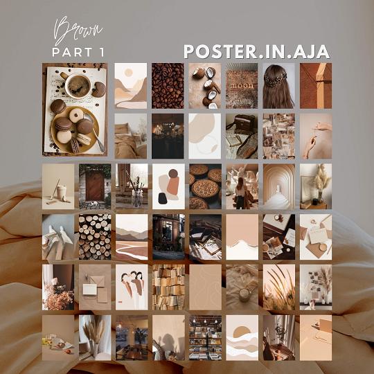 Gambar 12 Pcs Poster Dinding Ukuran A4 Wallpaper Dekorasi Hiasan Kamar Warna - Brown, part 3 dari Poster in Aja undefined Tokopedia