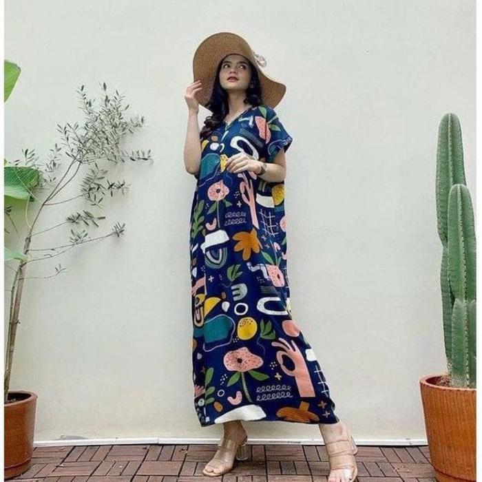Gambar daster rayon premium - Biru dari Rizky58store undefined Tokopedia