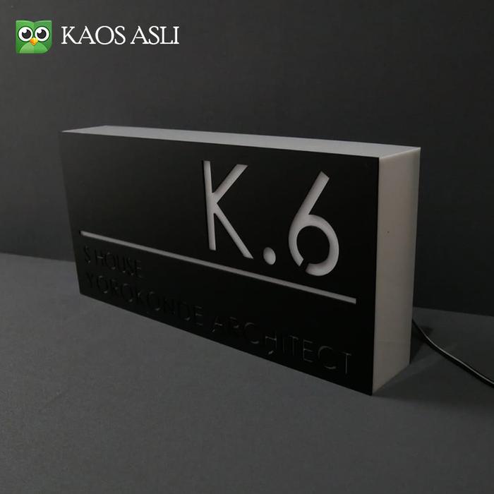Gambar Nomor Rumah LED Neon Box Akrilik Papan Nama Akrilik LED Neonbox - Tanpa LED 25x14 dari Living Acrylic Space undefined Tokopedia