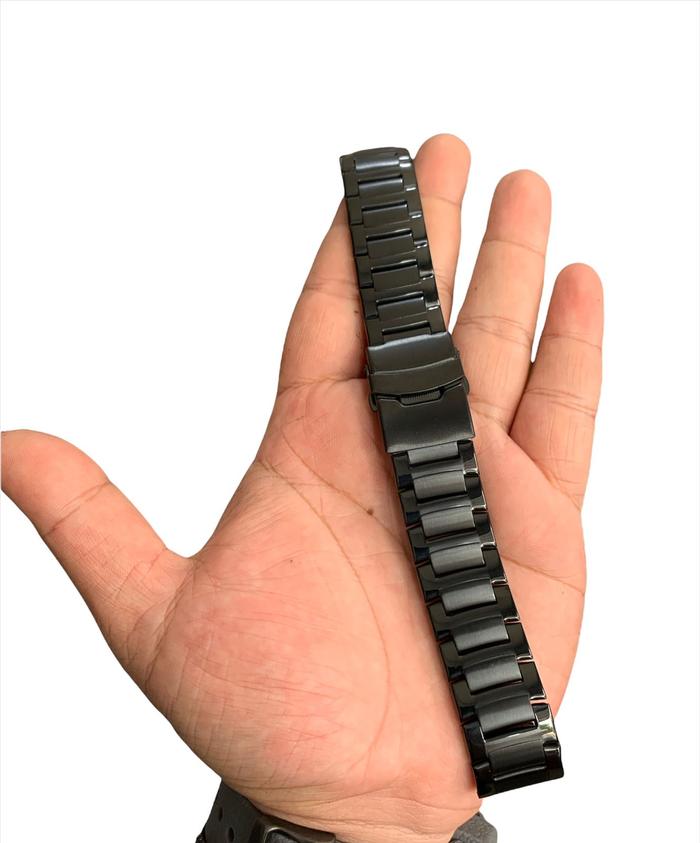 Gambar STRAP TALI JAM TANGAN RANTAI STAINLESS STEEL SOLID FULL HITAM PREMIUM - 20 MM dari MADSHOP2019 undefined Tokopedia