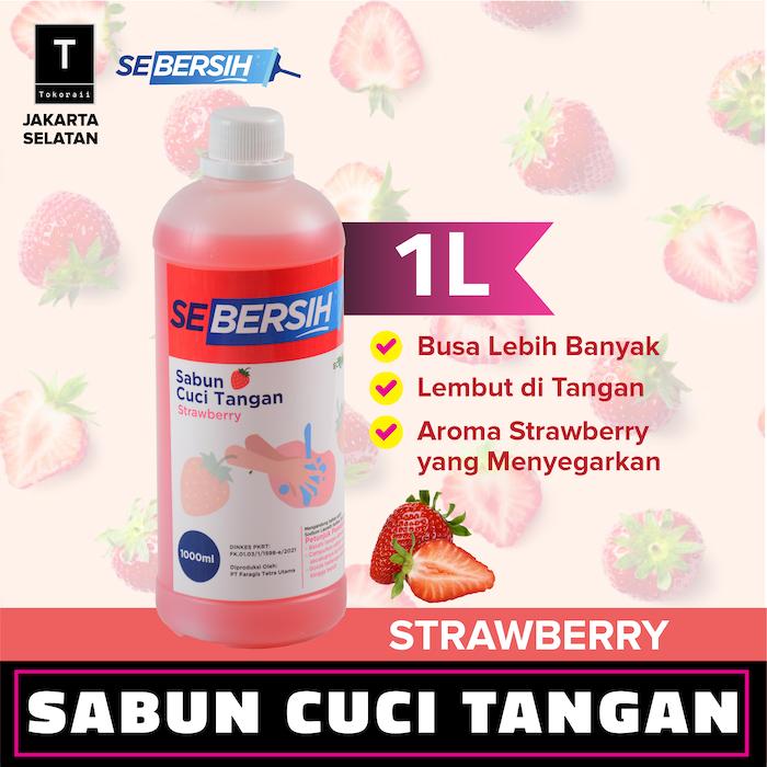 Gambar Sabun Cuci Tangan SEBERSIH 1 Liter Hand Soap Anti Bakteri - Strawberry dari tokoraii undefined Tokopedia