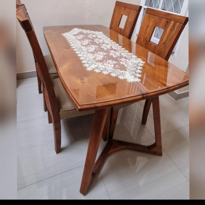 Gambar Custome order dining set 4kursi plus kaca dari Omega Furniture OMFU undefined Tokopedia