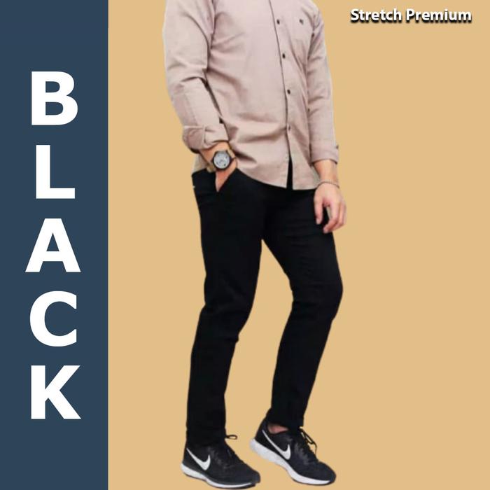 Gambar Celana Chino Panjang Bahan Pria Long Chino Premium Murah Terbaik - BLACK, 38 dari .MOOSE undefined Tokopedia