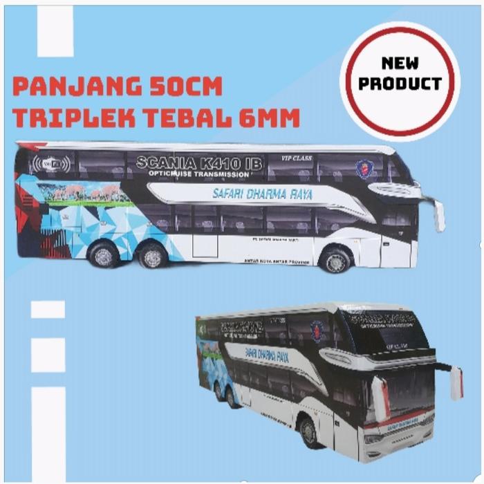Gambar Miniatur Bus Double Decker Terbaru PO. SAFARI DHARMA RAYA Panjang 50cm dari Kreatif Family undefined Tokopedia