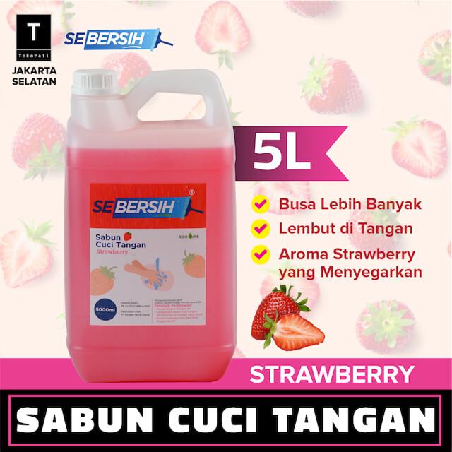 Gambar Sabun Cuci Tangan SEBERSIH 5 Liter Hand Soap Anti Bakteri - All Ship - Strawberry dari tokoraii undefined Tokopedia