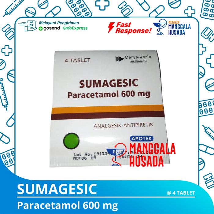 Jual SUMAGESIC PARACETAMOL 600 MG PER STRIP @ 4 TABLET - Kota Palembang ...