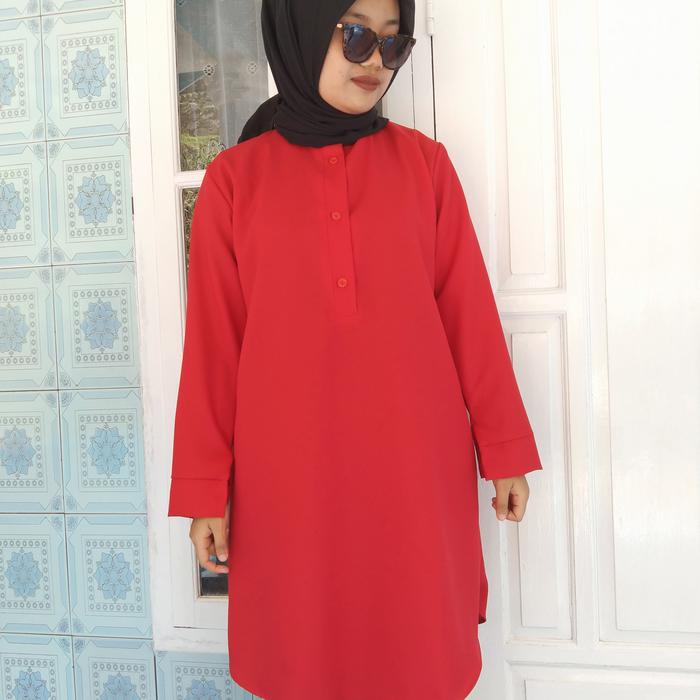Gambar BAJU TUNIK BRILI/BISA COD BAYAR D TMPAT - Merah, XL dari NABILA-COLECTION undefined Tokopedia
