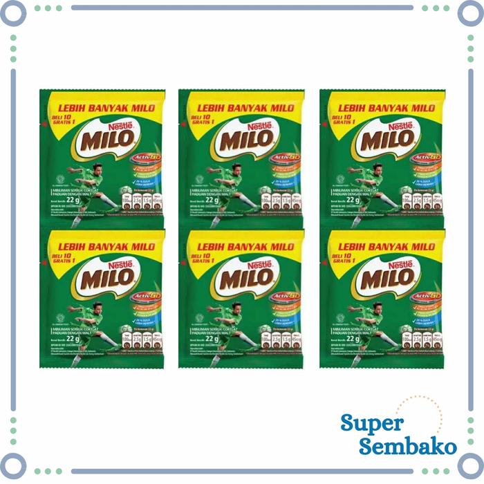 Gambar SUSU BUBUK MILO RASA COKLAT RENCENG 22gr ISI 10 + BONUS 1 SACHET dari supersembako88 undefined Tokopedia