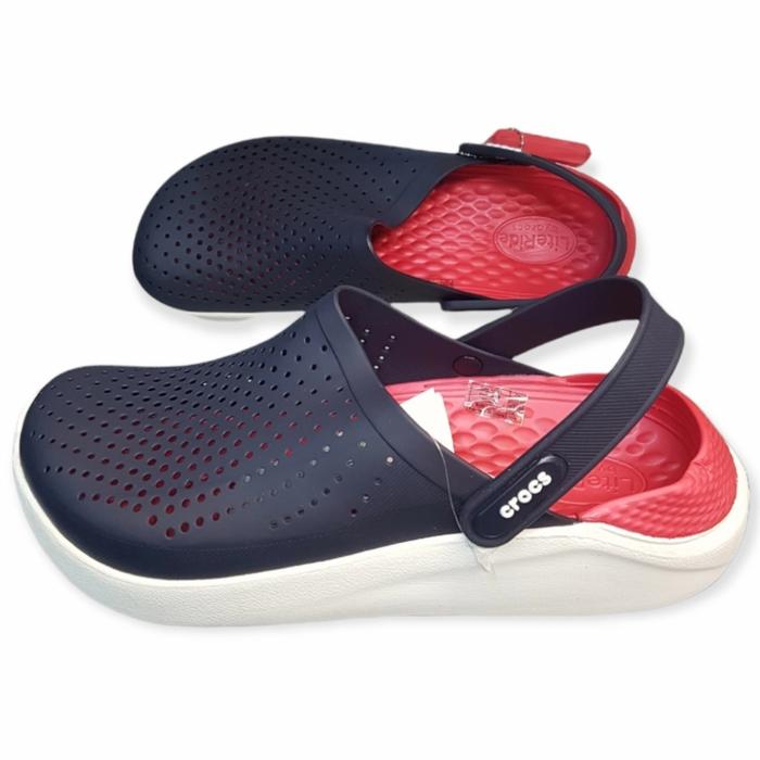 Sandal Crocs Croc LiteRide Graphic Clog Terbaru Navy Merah, 37