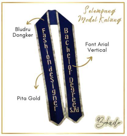 Gambar Selempang Wisuda Bordir Model Kalung - Bludru 2 lapis Pita dari Bokado Bogor undefined Tokopedia