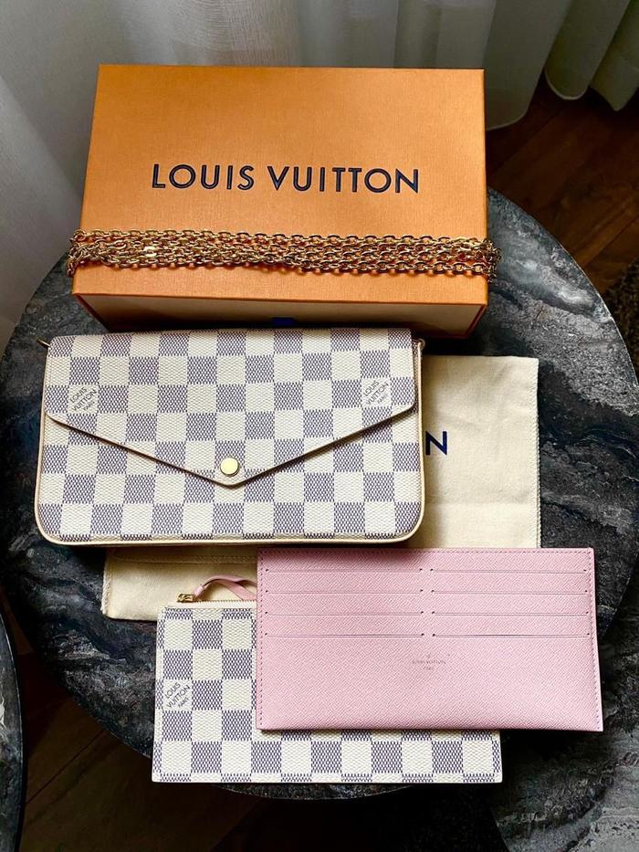 Azur Canvas Pochette Felicie Damier Louis Vuitton Damier Azur