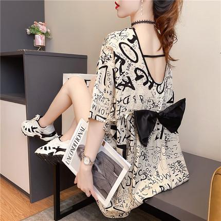 Gambar Kaos Dress Model Back Butterfly Pita Glittery Terusan Oversized Kaws - Putih dari Grosir Korean style undefined Tokopedia