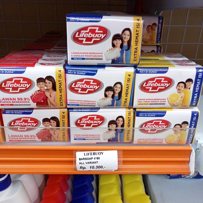 Promo Harga Lifebuoy Bar Soap Total 10 per 4 pcs 60 gr - Tokopedia