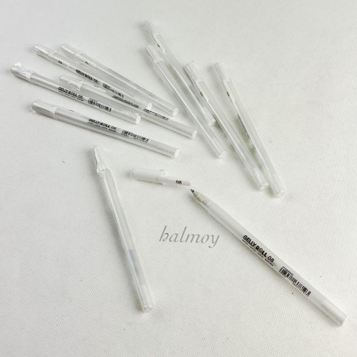 PULPEN SAKURA GELLY ROLL WHITE MEDIUM POINT 08 di Halmoy Tokopedia