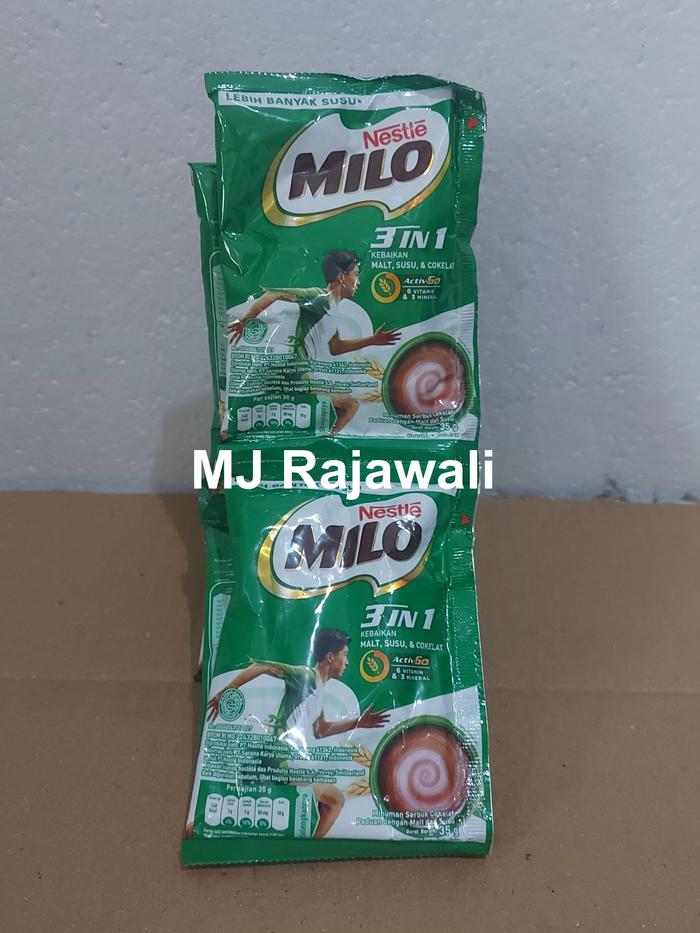 Gambar Milo 3 in 1 Susu + Coklat 35 gram - Renceng dari MJ Rajawali Tokopedia undefined Tokopedia