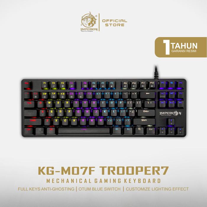 Gambar Keyboard Gaming Imperion Trooper 7 KG-M07F Mechanical, RGB - Hitam dari Imperion Official Store undefined Tokopedia
