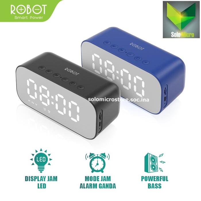 Gambar Speaker Bluetooth Robot RB560 Alarm Clock LED Indicator Bluetooth 5.0 - Biru dari SOLO MICRO undefined Tokopedia