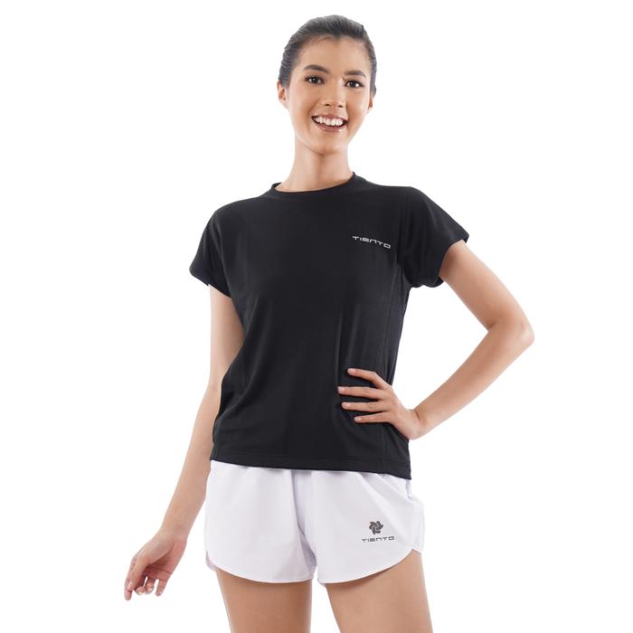 Gambar Kaos Dry Fit Women Running Baju Olahraga Lari Wanita - BLACK, L dari TIENTO INDONESIA undefined Tokopedia