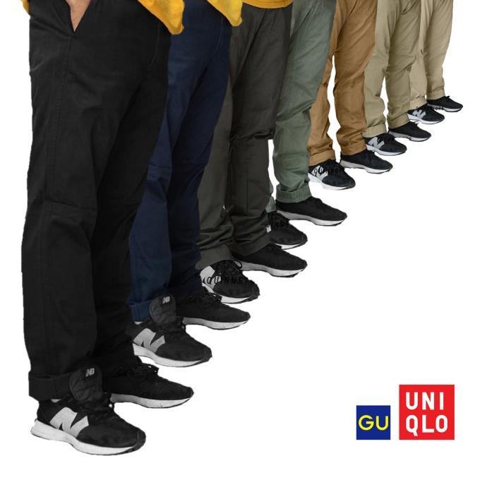 Gambar Celana Panjang Gu By Uniqlo Chino Long Pants Men Pria Original Reguler - Navy, 36 dari halilintarstore1 undefined Tokopedia