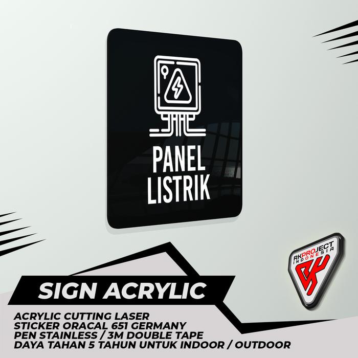 Gambar SIGN BOARD AKRILIK ACRYLIC RUANG PANEL LISTRIK - DOUBLE TAPE dari RK PROJECT INDONESIA undefined Tokopedia