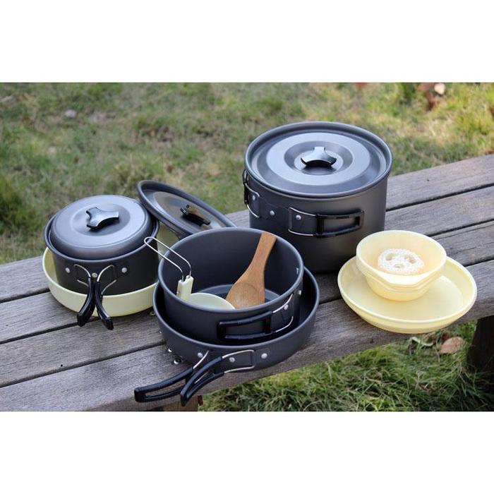 Gambar Portable Nesting Cooking Set` Alat Masak Teflon Camping Travelling 300 - Ya dari Drabun undefined Tokopedia