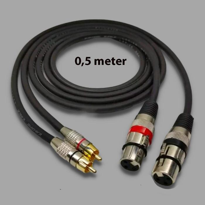 Gambar Kabel mixer ke power ampli jack canon xlr female ke rca 1 set / 2pcs - 0,5 meter dari Plaza Audio Soundsystem undefined Tokopedia