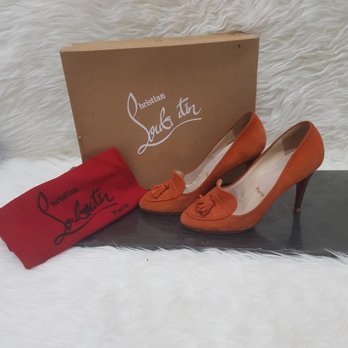 Orange Preloved Louboutin Shoes Christian Louboutin Navy/White