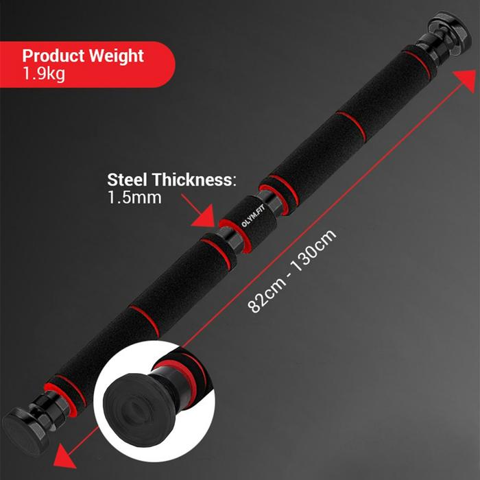Gambar 300 KG Pull Up Bar Dinding Tanpa Bor Dinding Chin Up Bar Push Up Bar - BASIC 80-130CM dari OLYMFIT_NEW undefined Tokopedia