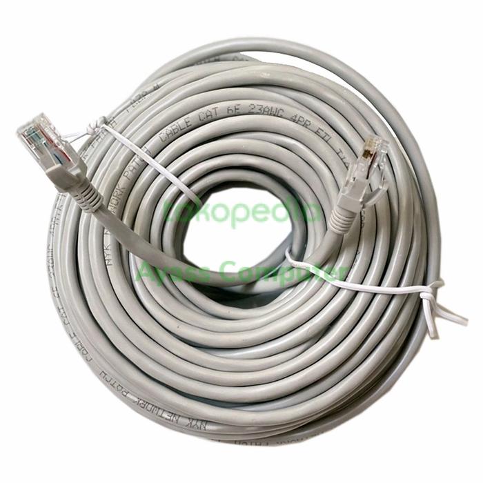 Gambar Kabel LAN cat5 panjang 30m 40m 50m networking mejec - 30m dari Ayass Comp Solo undefined Tokopedia