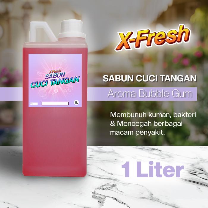 Gambar Sabun Cuci Tangan XFRESH 1L / Hand Soap Aroma Bubble Gum dari XFresh_NEW undefined Tokopedia