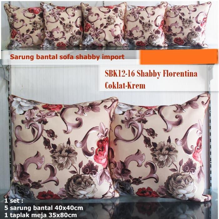 Gambar SARUNG BANTAL SOFA KURSI SHABBY CHIC CANTIK MEWAH KENCANA BROWN GOLD - FLORENTINAKREM dari Smartmoms.shop undefined Tokopedia