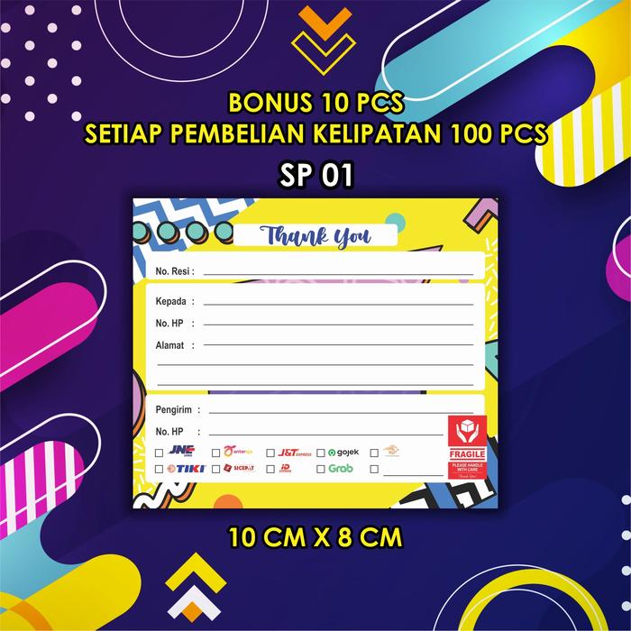 Gambar stiker label alamat pengiriman olshop murah - Kuning dari Sakila Printing undefined Tokopedia