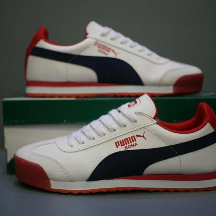 Gambar sepatu puma roma - putih biru mera, 39 dari bogorsneakers undefined Tokopedia