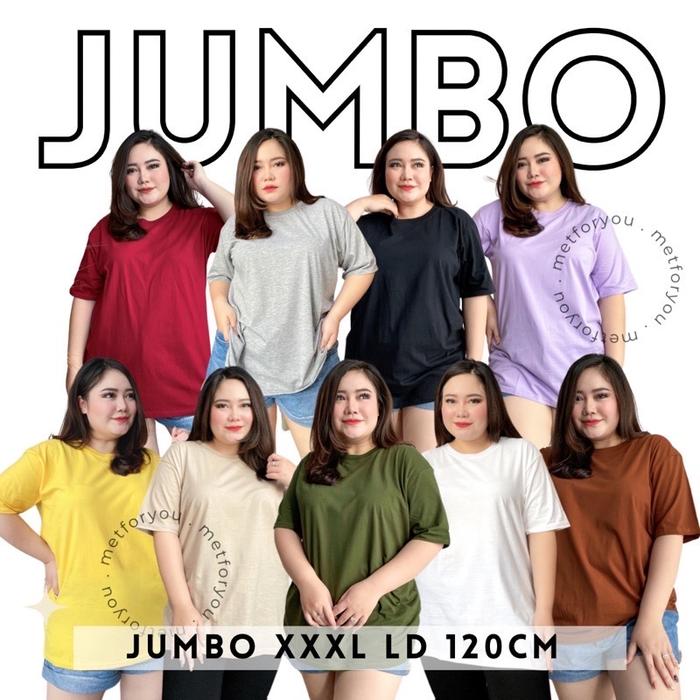 Gambar KAOS POLOS WANITA XXXL LD 120 CM - PUTIH dari METFORYOU undefined Tokopedia