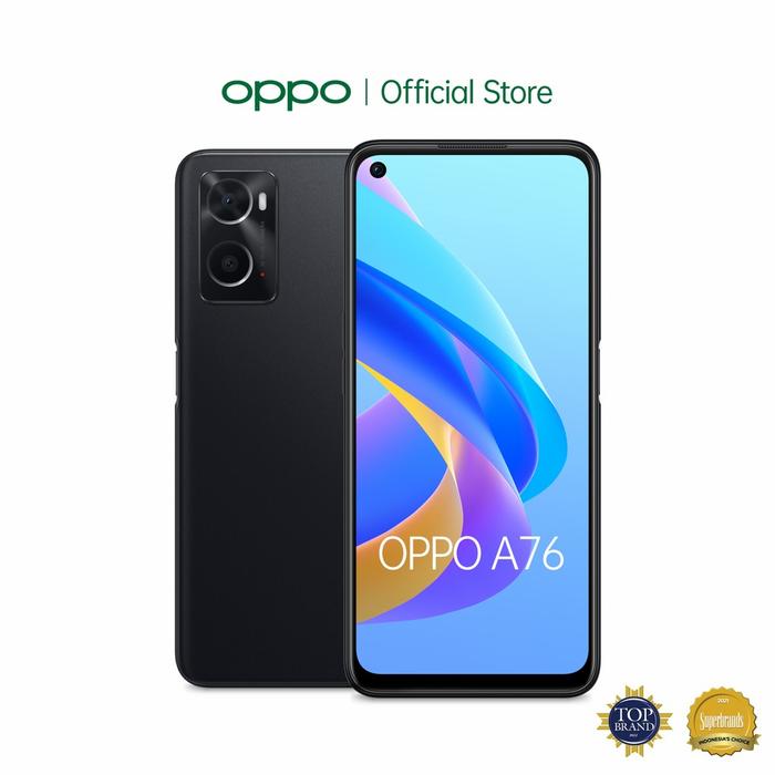 Gambar OPPO A76 RAM 6/6128 NEW GARANSI RESMI - Hitam dari Andiphonecell undefined Tokopedia