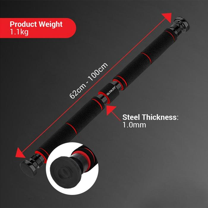 Gambar 300 KG Pull Up Bar Dinding Tanpa Bor Dinding Chin Up Bar Push Up Bar - BASIC 60-100CM dari OLYMFIT_NEW undefined Tokopedia