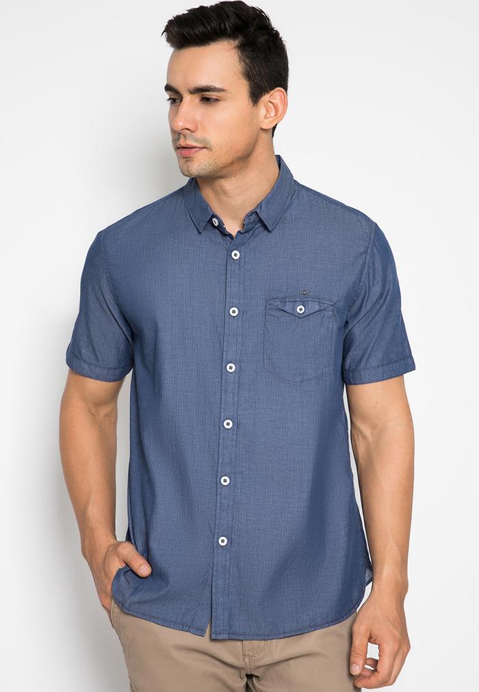 Gambar LGS - Kemeja Casual Pria - Slim Fit - Navy - JSH.391.S971F.766.C - S dari LGSgeneration undefined 5 Tokopedia