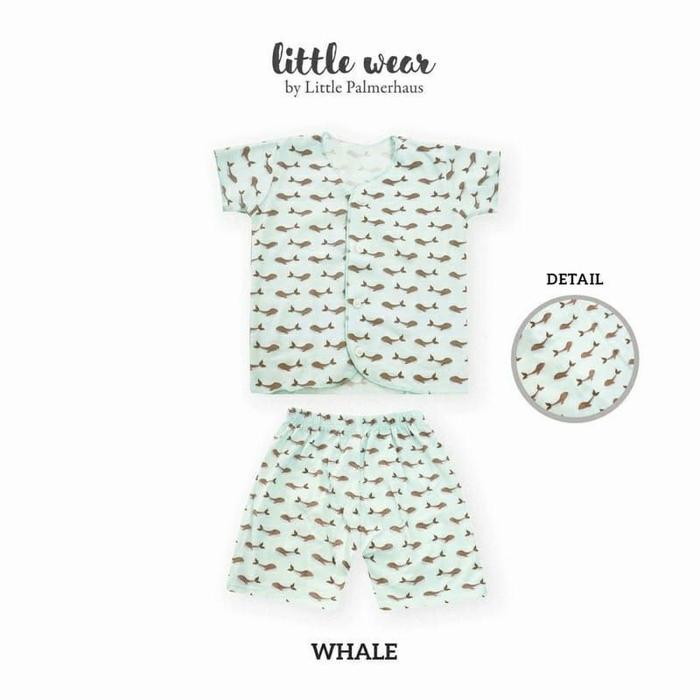 Gambar Little Wear Short Sleeve by Little Palmerhaus - Motif Baru - Lined Whale, 0-6 Bulan dari mommieschoice undefined 5 Tokopedia