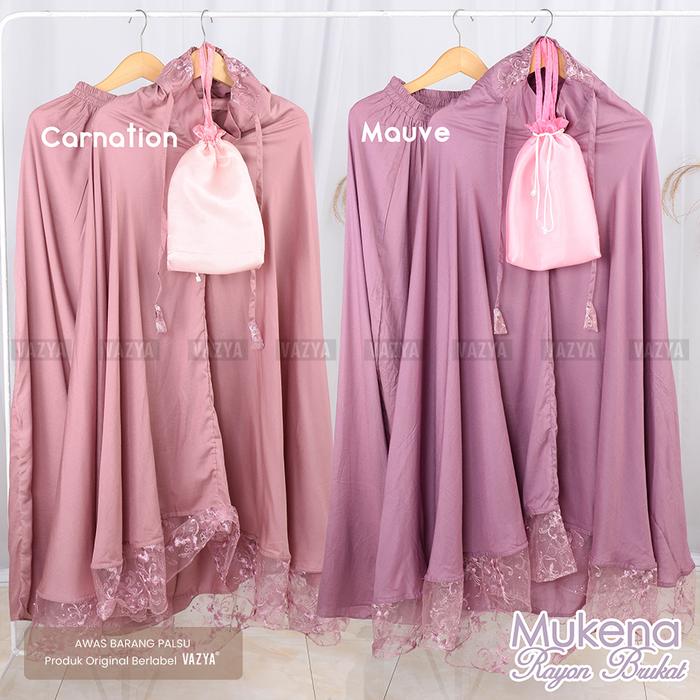 Gambar Mukena Rayon Brukat - Carnation dari VazyaHijab undefined Tokopedia