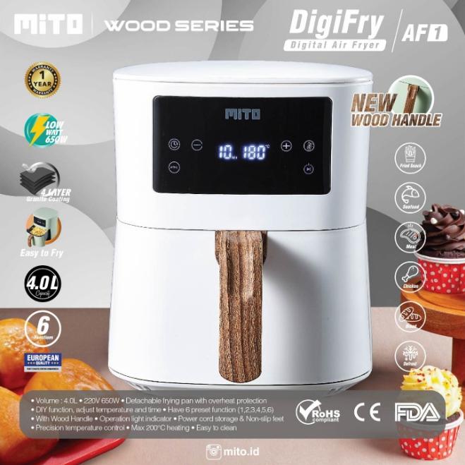 Gambar Digital Air Fryer Mito AF1 Garansi resmi Mito AF 1 Digifryer Low Watt - Putih Kayu dari Doyanmasak.id undefined Tokopedia
