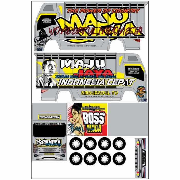 Gambar stiker pola truk oleng lembaran - maju jaya dari WARVIL undefined Tokopedia