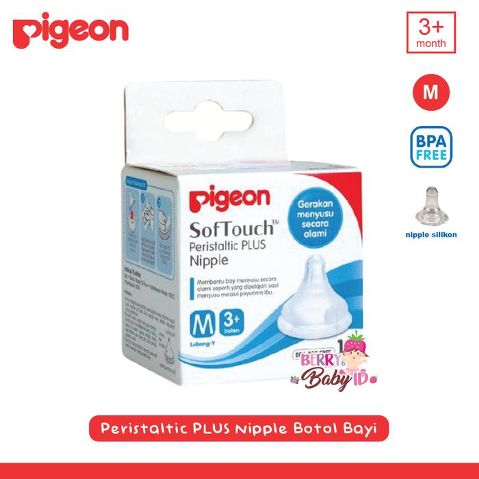 Gambar Pigeon Peristaltic Plus Wide Neck Nipple Dot Teat Botol Susu Bayi - M dari Berry Baby undefined Tokopedia
