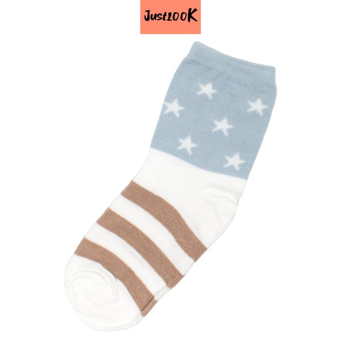 Gambar Justlook Kaos Kaki Motif Bintang - Kaos Kaki Import High Quality - BiruGrsCoklat dari JustLook Official Store undefined Tokopedia