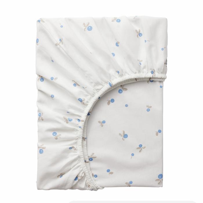 Gambar Seprai berkaret untuk kasur bayi, putih/pola blueberry, 60x120 cm dari Ammar Home Furniture undefined Tokopedia