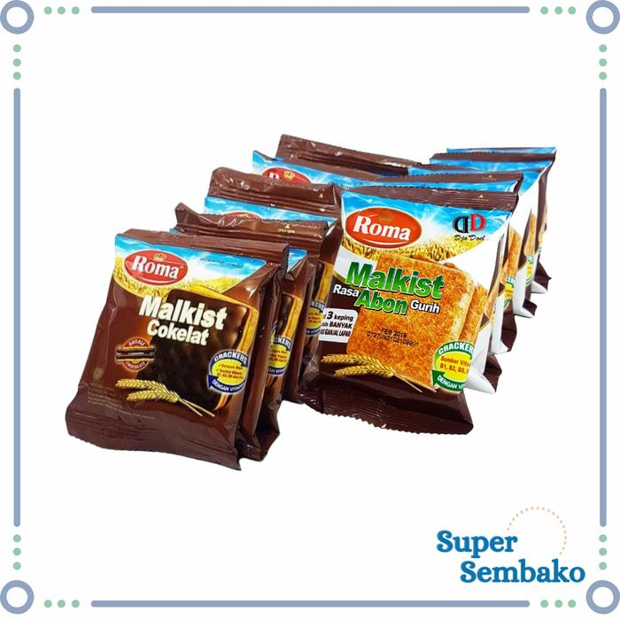 Gambar SNACK BISKUIT CRACKERS ROMA MALKIST ABON / COKELAT 27g RENCENG ISI 10 - Abon dari supersembako88 undefined Tokopedia