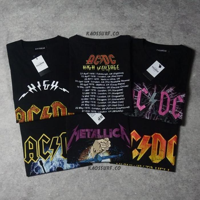 Jual KAOS MUSIK ACDC METALLICA H&M PULL&BEAR KAOS ACDC WHITE - Main Image